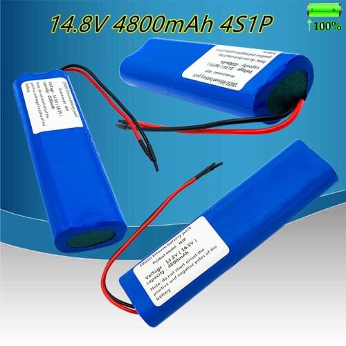 New Lithium 14.8V 4800mAh Battery 14.8V-16.8V 4S1P 18650 4800mAh with PCB18650 with lead wires