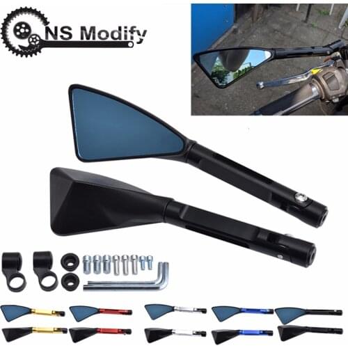 NS Modify Universal Aluminum Motorcycle Rearview Mirror Handlebar Rear View Mirrors For Honda Yamaha Kawasaki Z750 Suzuki Ducati