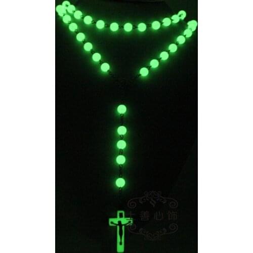 Wholesale cheapest Cathlic Religious Prayer beads Rosario Acrylic Rosary Colorfull Necklace Luminous rosary Free shipping