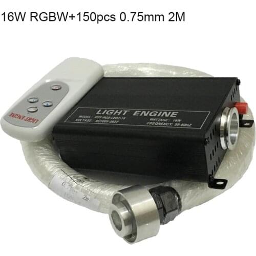 LED Multi-Color Fiber Optic Star Ceiling Light Kit 2M 0.75mm 150pcs Optics Fiber 16W RGB Lights Engine With 4 KEY Remote Lamp