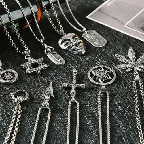 75 CM Titanium Steel Necklace Personality Ins Hip Hop Pendant Couple Chain Necklace Mens Fashion Brand Accessories Women