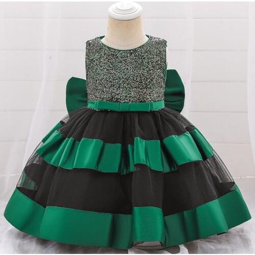 2020 Summer Dress For Baby Girl Clothing Kids 1st Birthday Party Wedding Princess Dress Sequins Bow Tutu Dresses 3 18 24 Months