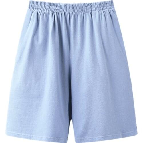 Casual Women Soft Cotton High Waist Shorts 2021 Summer Fashion Ladies High Street Shorts Female Solid Color Straight Shorts