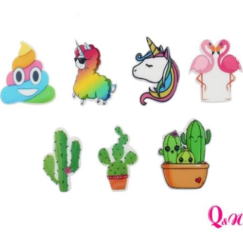 Q&N ribbon unicorn Cartoon Flatback Planar Resin 30Pcs,For DIY Holiday Festival Decoration Accessories