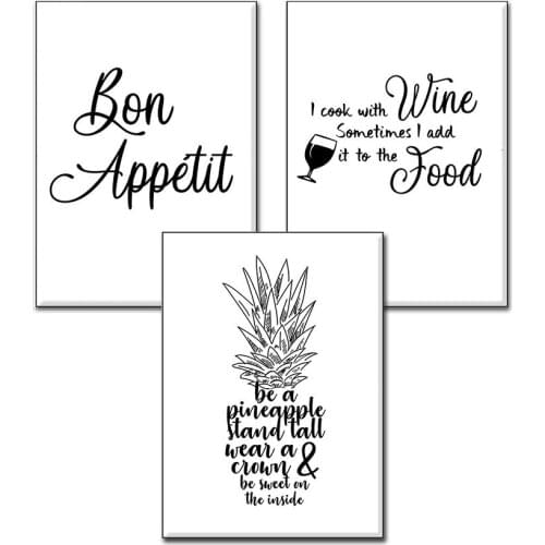 Bon Appetit Restaurant Hanging Painting Modern Simple Funny English Bar Kitchen Canvas Painting painting pictures