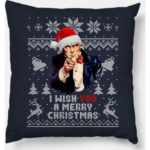 I Wish You A Merry Christmas Holiday Pattern Christmas Pillowcase 2021 Decor for Home Merry Christmas Ornament Navidad Xmas Gift
