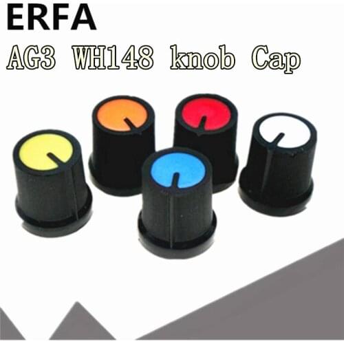 10pcs WH148 Potentiometer Switch knob Cap Plastic Knob Plum Handle 15X17mm AG3 Handle 6MM BLACK RED YELLOW ORANGE WHITE