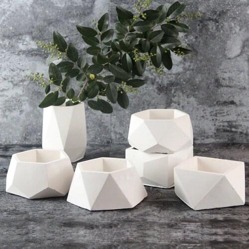 Silicone Concrete Mold Geometric Flower Pot Cement Vase Mould Handmade Multi-flower Planter Garden Decoration Tool