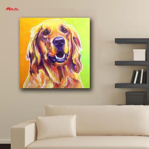 Warm Golden Retriever Oil Painting Wall Art Picture Paiting Canvas Paints Home Decor Abstract Print Painting Modern Wall Decor