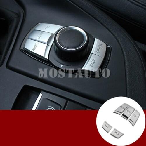 For BMW X1 F48 Inner Console iDrive Multimedia Button Trim Cover 2016-2019 5pcs Car Accessories Interior Car Decor Car Trim