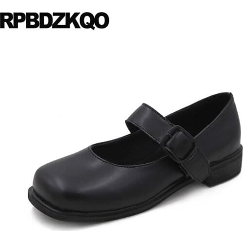Square toe spring autumn designer shoes women luxury 2019 chinese flats mary jane china drop shipping british style black ladies