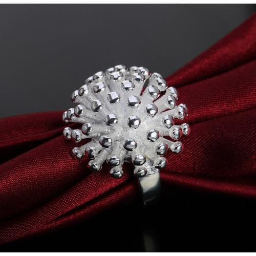 High quality 925 Sterling Silver Vintage Fireworks Rings for Women Size 6 7 8 9 10 Fashion Wedding party Jewelry Holiday gift