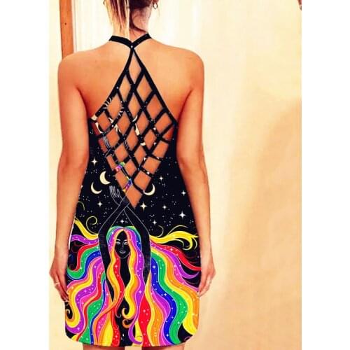 Women 2021 Loose Floral Boho Vintage Halter Ruffles Dress Large Big Backless Summer Elegant Party Beach Dresses Plus Sizes