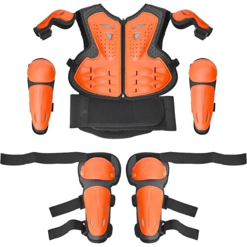 For Age 5-15 Boys Girls Youth Child Kids Body Protection Motocross Armor Vest Suits Skiing Skating Elbow Knee Care Armor Gear