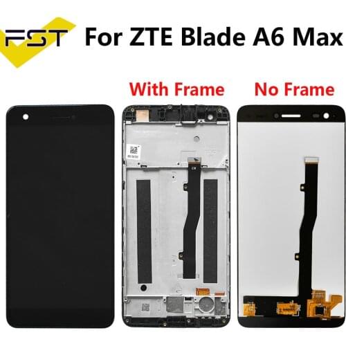 5.5''Black For ZTE Blade A6 Max A0605 LCD Display+Touch Screen Digitizer Assembly+Frame For ZTE A6 Max LCD Panel Glass