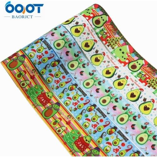 1-1/2'' 5yardsAvocado fruit Grosgrain Ribbon DIY Handmade childrens Bow Ribbon Decoration Gift Wrapping RibbonL-20904-920
