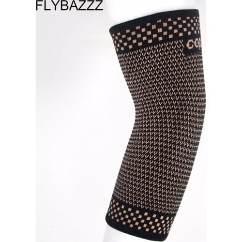 1PCS Copper Nylon Elbow Support Elastic Gym Sports Elbow Protective Pad Absorb Sweat Sport Basketball Arm Sleeve Elbow Brace Hot