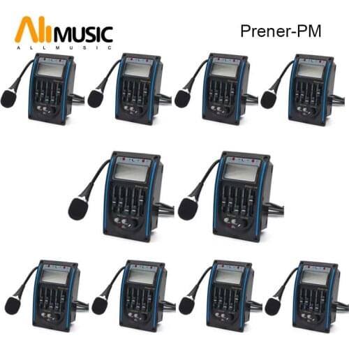10PCS 5-Band LC-5 with Micro Phone Acoustic Guitar pickup guitar EQ Preamp 5-Band EQ Equalizer Pickup Tuner LCD for Acoustic
