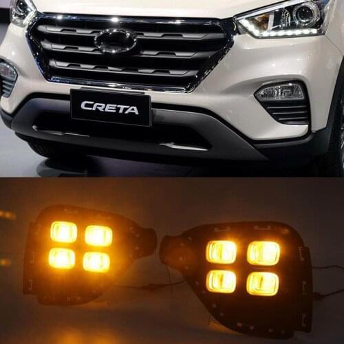 2 prices For Hyundai Creta IX25 2017 2018 for Brazil Waterproof Car DRL 12V LED Daytime Running Light Daylight fog light