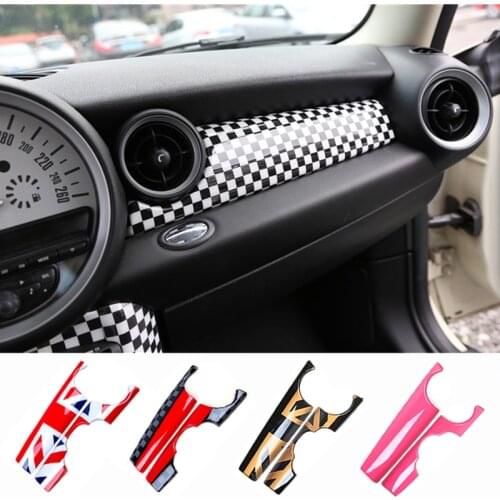 2pcs Car Dashboard Instrument Trim Panel Cover Sticker Interior Decoration For Mini Cooper S One R55 R56 R57 R58 Accessories