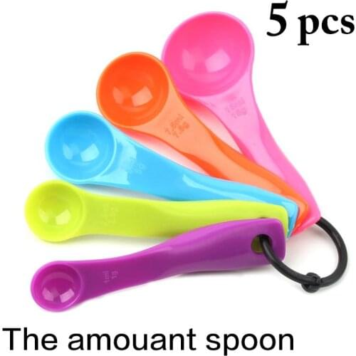 5 Pcs/Set Plastic Multicolor Mini Measuring Spoon Milk Powder Flour Sugar Spice Teaspoon Coffee Scoop Kitchen Measuring Tools
