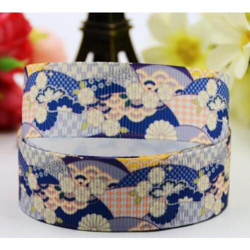 7/8'' 22mm,1" 25mm,1-1/2" 38mm,3" 75mm Flowers Cartoon Character printed Grosgrain Ribbon party decoration 10 Yards X-00758