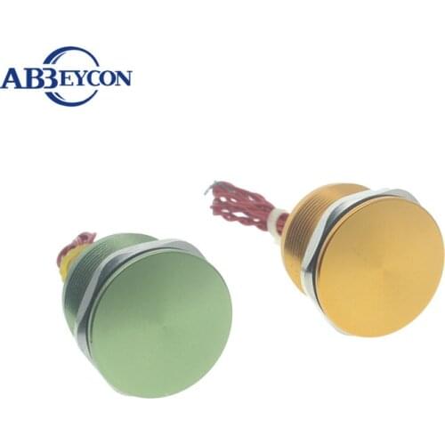 Abbeycon Latching Red Green Yellow Housing Flat Head 12V 2A 19mm Normally Open Waterproof Wired Silver IP68 Touch Piezo Switch
