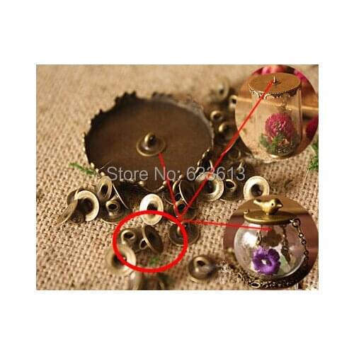 Free ship!!! NEW hot 200pcs/lot 4mm cap / pendant connector for glass cover vial DIY (the price is only the 4mm metal cap)