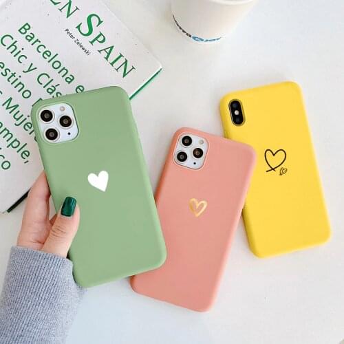 Candy Silicon Cover For Xiaomi Poco X3 NFC F2 Mi 10T Lite 9T Redmi K20 9T Note 10 8T 5 6 7 8 9S Pro Max Phone Case Love Heart