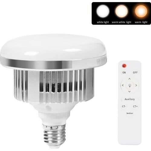 E27 85W LED Photo Studio Light Bulb Lamp Adjustable Brightness 3200K~5500K With Wireless Remote Control Studio Photo Video Light