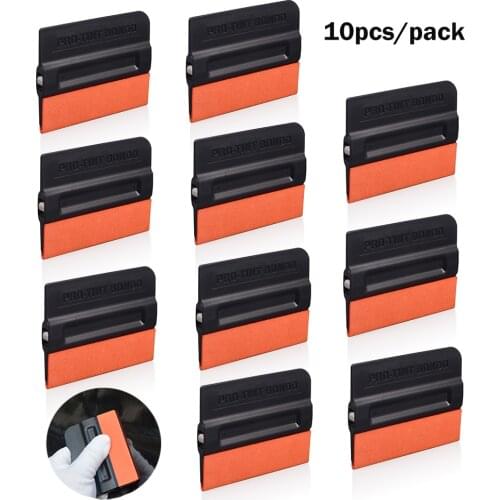 FOSHIO 10PCS Carbon Fiber Film Wrap Scratch-free Suede Edge Magnetic Scraper Car Vinyl Wrapping Squeegee Window Tinting Tool