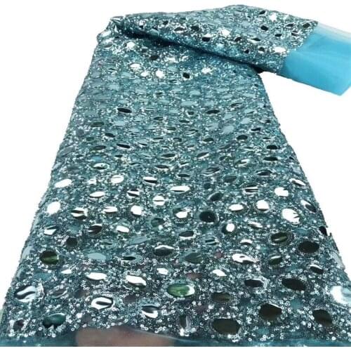 French Net Lace Fabric Green High Quality Sequins Lace African Lace Fabric For Wedding Nigerian Tulle Lace Material Sewing