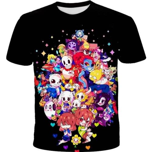 Undertale T Shirts Kids Boys Sans Frisk Chara 3D Printed Summer T-shirt Short Sleeve Cute Clothing Multicolor Cartoon Child Tee