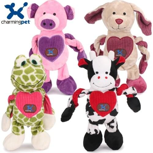 Charmingpet pet dog toys Rabbit pig Cow Frog pet training Squeak Toys