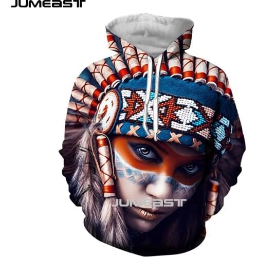 Jumeast Brand Men/Women 3D Printed Sweatshirt Indian Beauty Girl Long Sleeve Cap Hoody Sport Pullover Hoodies