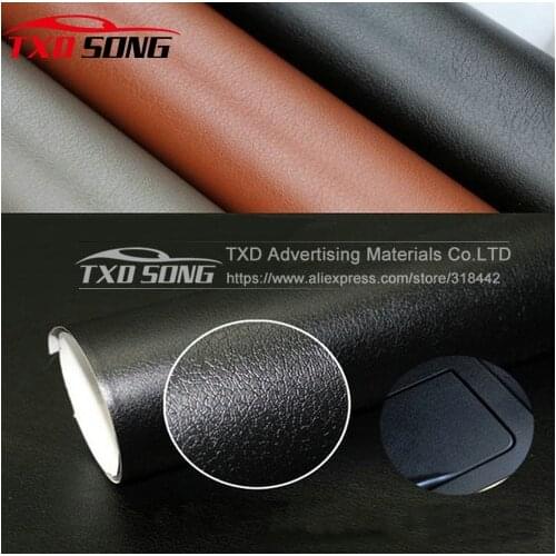 Preimium quality leather pattern PVC adhesive vinyl wrap film sticker for auto car body internal decoration vinyl wrap