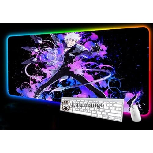 Elsword Rgb Mouse Pad Gaming Keyboard Mousepad Anime Setup Gamer Accessories LED Glowing Table Mats for Mice Desk Mat