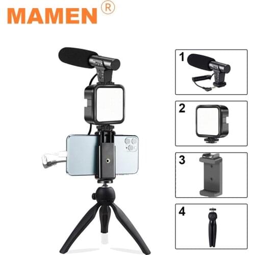 MAMEN 36 LEDs Video Light On Camera Photo Studio Lighting Hot Shoe LED Vlog Fill Light Lamp for Smartphone DSLR SLR Camera