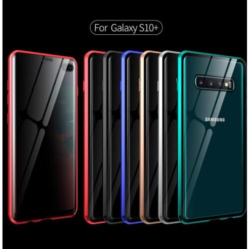 360 Full Protective Metal Magnetic Anti-Peeping Phone Case for Samsung Galaxy S21 Ultra S9 Note 8 9 S8 S10e Plus Cover Case