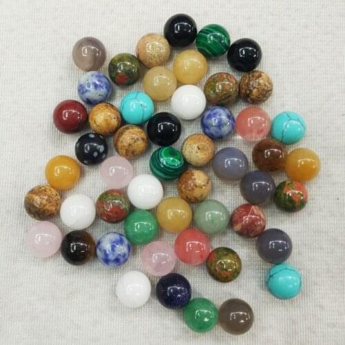 2018 trendy assorted natural stone mix round ball shape no hole beads for jewelry making 10mm wholesale 50pcs/lot free shipping