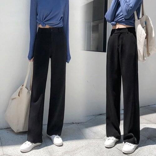 A292-Summer trendy one button skinny pants wide leg pants