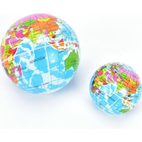 Soft Earth World Map Globe Foam Stress Relief Bouncy Ball Geography Map Teaching Hand Squeeze Ball 1Pc Fashion Funny
