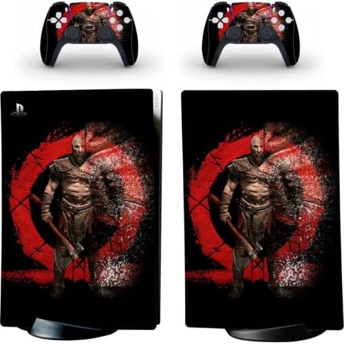 God of War PS5 Digital Edition Skin Sticker Decal Cover for PlayStation 5 Console and 2 Controllers PS5 Skin Sticker Vinyl