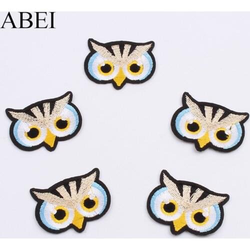 10pcs/lot Cartoon Owl Stickers Iron On Animal Patches for Jeans Backpack Shirts Coats Sweaters Sewing Fabric Appliques DIY Badge