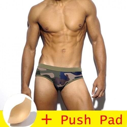 With Push Pad Sexy Swimwear Men Brief Plus Size Swimsuit Waterproof Swimming Trunks For Bathing Swim Shorts Sunga badpak 2019new