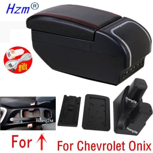 For onix 2021 Armrest Box Car Central Armrest Storage Cavalier Box cup holder ashtray USB interface interior car-styling