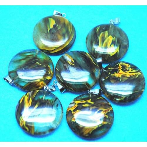 10pcs Nature Cherry Quartz Glass Pendants Coin Shape 25mm Loose Glass Beads Accessories Top Sellings Jewelry Components Wholesal