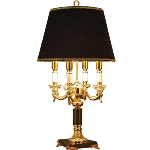 Bedroom bedside lamp Table Lamps European crystal model large luxury American wedding hall tenant warm black lamp LU728314
