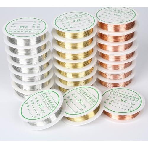 1 Roll (0.2mm-1mm) Alloy Wire Gold Copper Silver Color DIY Craft Beads Cord Copper Wires Beading Wire for Jewelry Finding