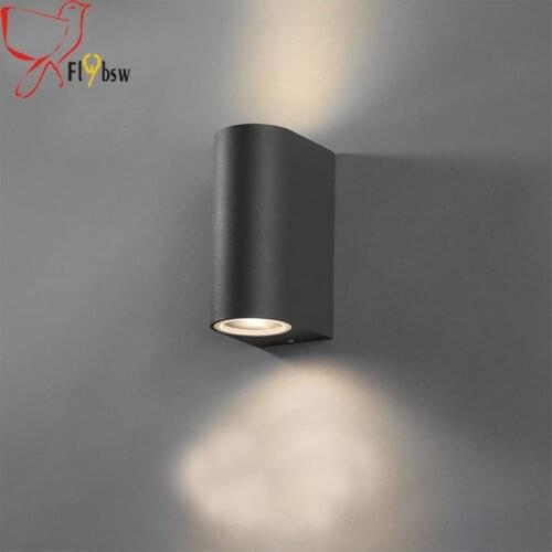 Modern indoor/outside LED Wall Lamp,black/gray/white 1/2 heads 5w 10w Waterproof Wall sconces for aisle/bedroom lighting fixture